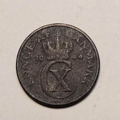 布加迪🐬～世界钱币(上海)🌾第 240 期 /  各国套币和散币 - 丹麦🇩🇰 1944年 1奥尔锌币