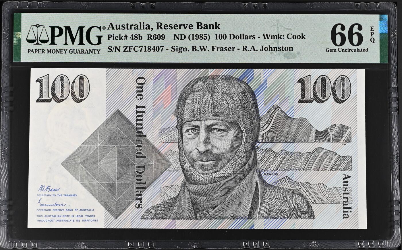 Australia, Reserve Bank, 100 Dollars R609    ND (1985) - Wmk: Cook