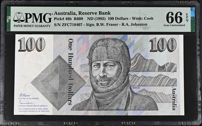 Australia, Reserve Bank, 100 Dollars R609    ND (1985) - Wmk: Cook - Australia, Reserve Bank, 100 Dollars R609    ND (1985) - Wmk: Cook