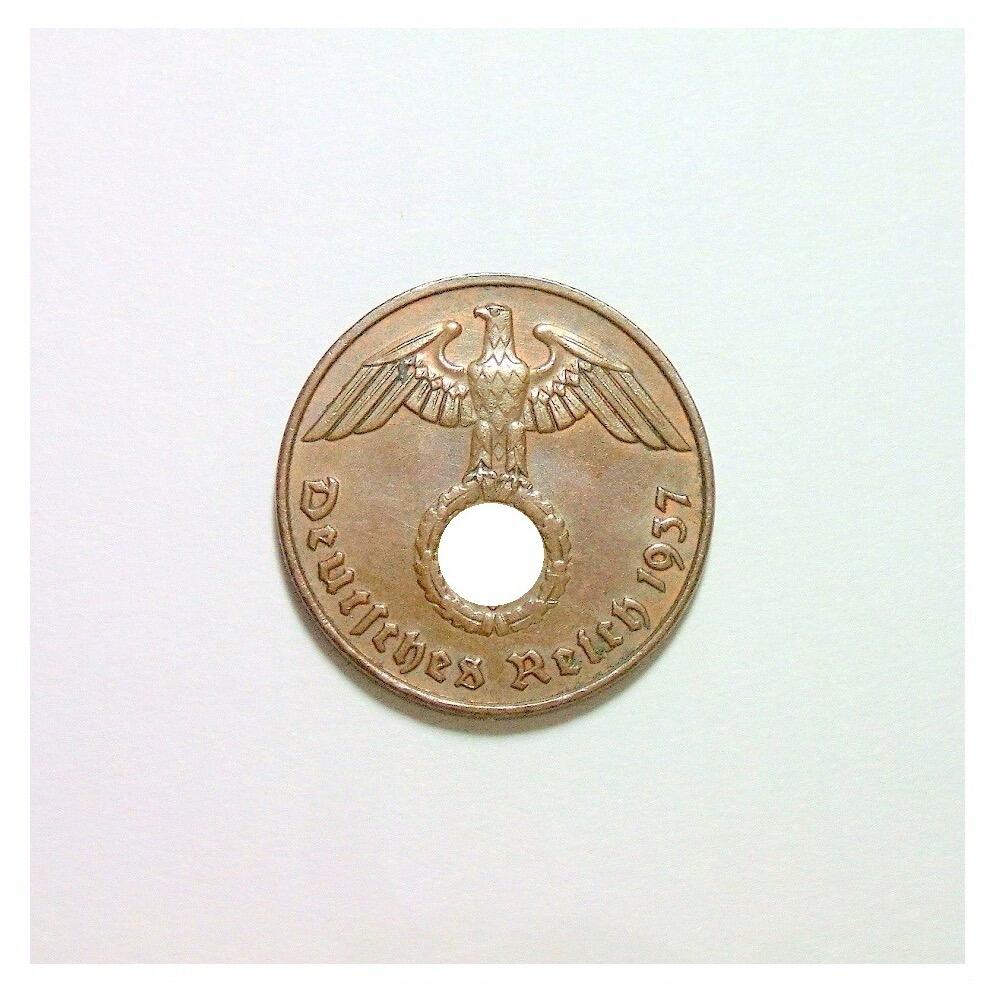 稀年 德国第三帝国1937年E版2芬尼 爽品