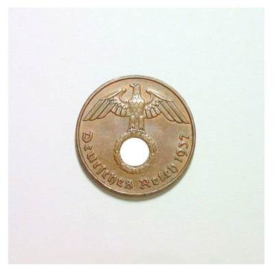 稀年 德国第三帝国1937年E版2芬尼 爽品 - 稀年 德国第三帝国1937年E版2芬尼 爽品