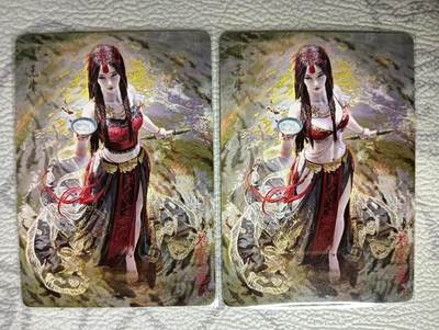 花开卡拍第37期（9月7号周日截拍，品控勿拍!!!拍品不寄存，运费5元，自制卡难免瑕疵，可能存在轻微撞角爆边等出厂瑕疵，品控介意勿拍！） - 燎原卡牌 焱卡文化 妖姬传 走无常 普卡双服饰2张