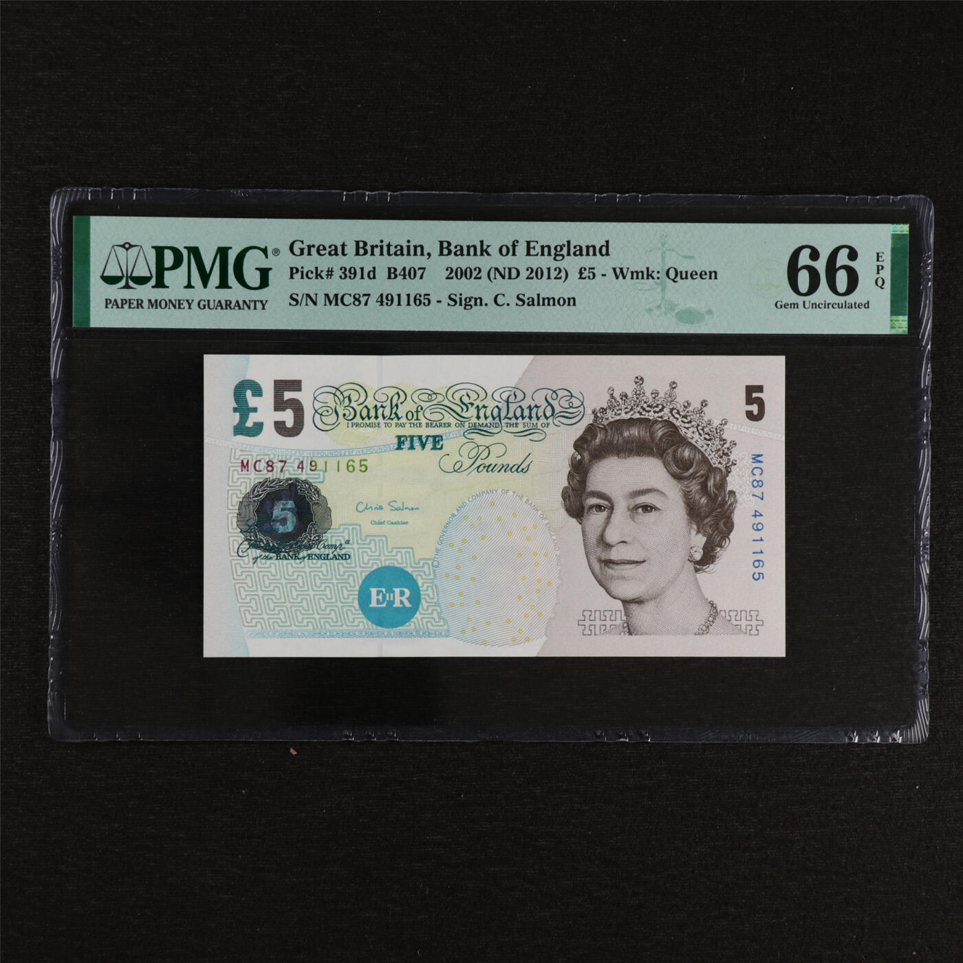 【亘邦集藏】第212期拍卖 2002年 英国5镑 PMG 66EPQ MC87 491165