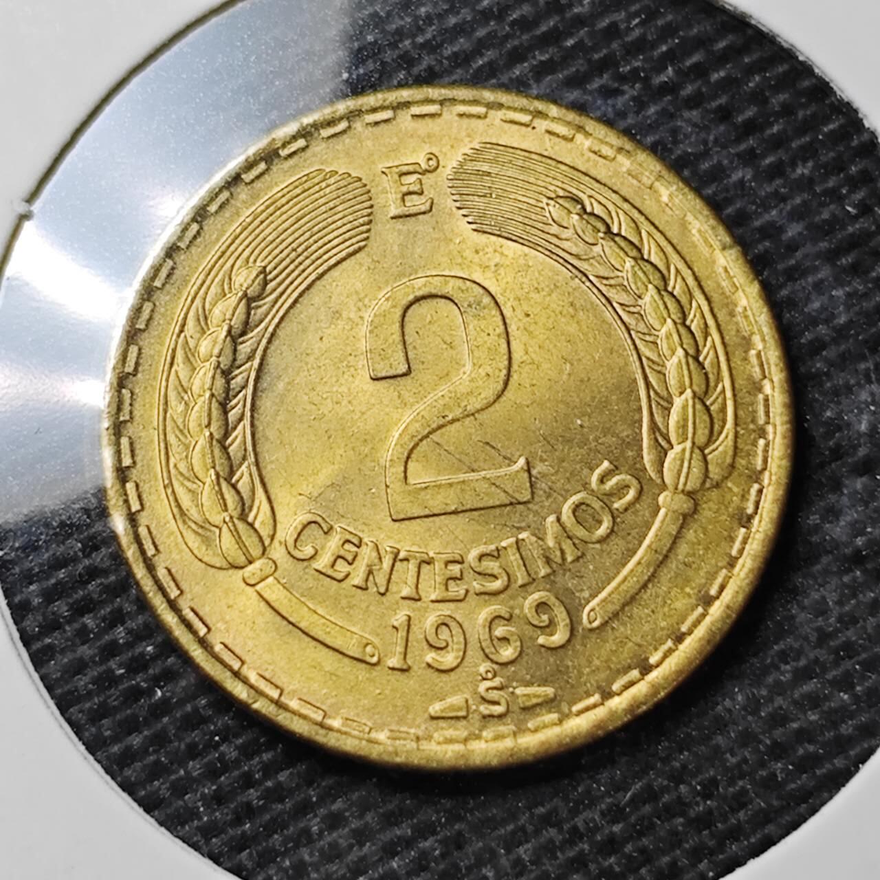 KK钱币收藏小铺 第331期 2月预留时间 周末发货  1969智利2分飞鹰铜币