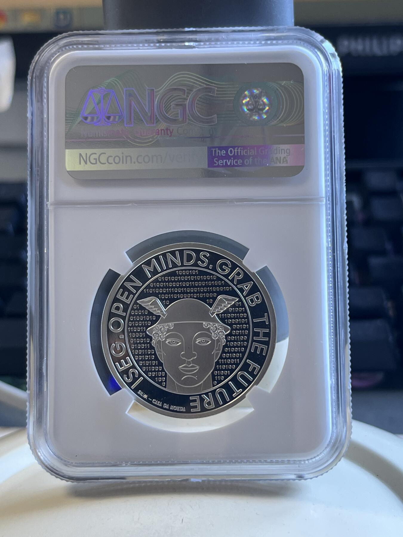 第173期拍卖【长期征集拍品】  葡萄牙2022年ISEG 111周年纪念银币NGC-PF70首原盒证书，925银，13.5克，发行2889枚