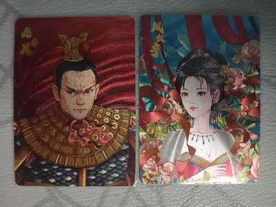 花开卡拍第37期（9月7号周日截拍，品控勿拍!!!拍品不寄存，运费5元，自制卡难免瑕疵，可能存在轻微撞角爆边等出厂瑕疵，品控介意勿拍！） - 小花瓣 虎牢关编号223+凤仪亭编号356 粗闪