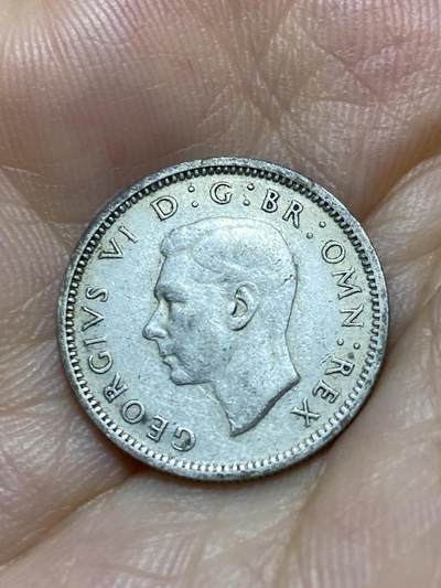 2025年第八十七场(总第一百一十三场）外国好品散币(免佣金) 英国🇬🇧1946年6便士银币(乔治六世第一版关门年，500银)
