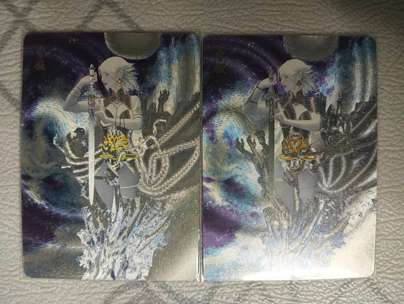花开卡拍第37期（9月7号周日截拍，品控勿拍!!!拍品不寄存，运费5元，自制卡难免瑕疵，可能存在轻微撞角爆边等出厂瑕疵，品控介意勿拍！） 焱卡文化 燎原卡牌 刷子妖姬传 雪妖 幻彩折光 一对儿
