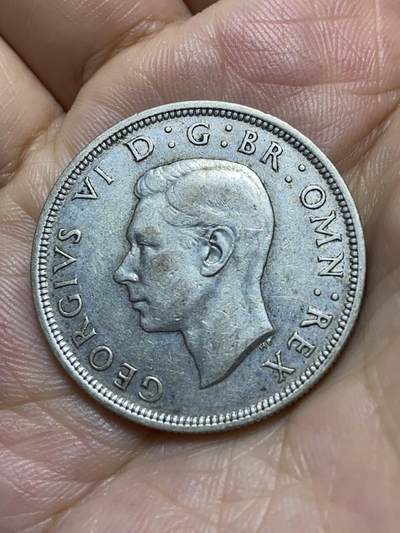 2025年第八十七场(总第一百一十三场）外国好品散币(免佣金) 流通好品–英国🇬🇧1937年半克朗银币(乔治六世加冕年，第一版首发年，500银)