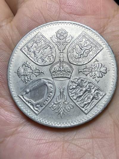 2025年第八十七场(总第一百一十三场）外国好品散币(免佣金) 少见–英国🇬🇧1960单年份5先令克朗型币(等值1克朗，英国纽约展览纪念币)