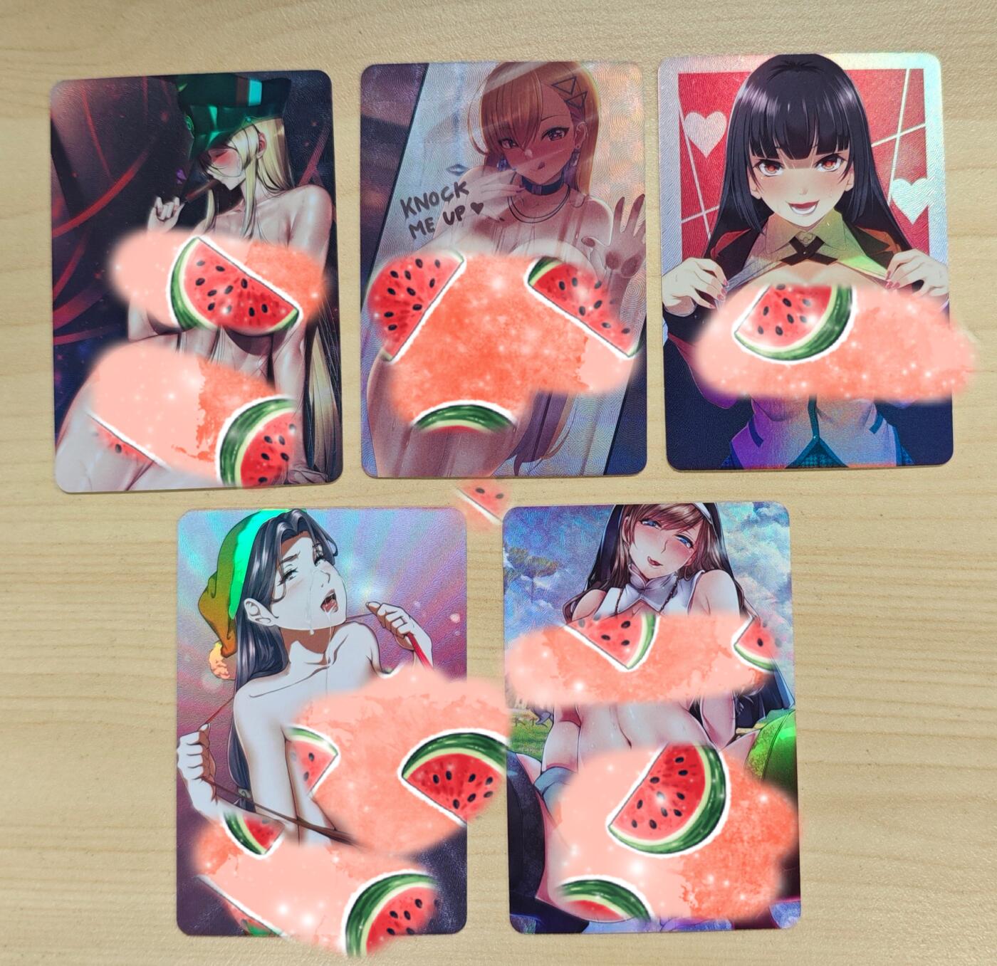 花开卡拍第37期（9月7号周日截拍，品控勿拍!!!拍品不寄存，运费5元，自制卡难免瑕疵，可能存在轻微撞角爆边等出厂瑕疵，品控介意勿拍！） 火猪卡牌艺术卡 大灯单卡 折光彩闪 5张