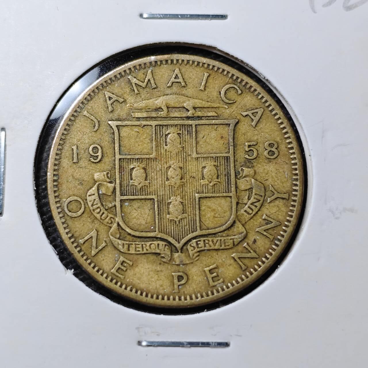 KK钱币收藏小铺 第331期 2月预留时间 周末发货 1958英属牙买加1便士铜币 