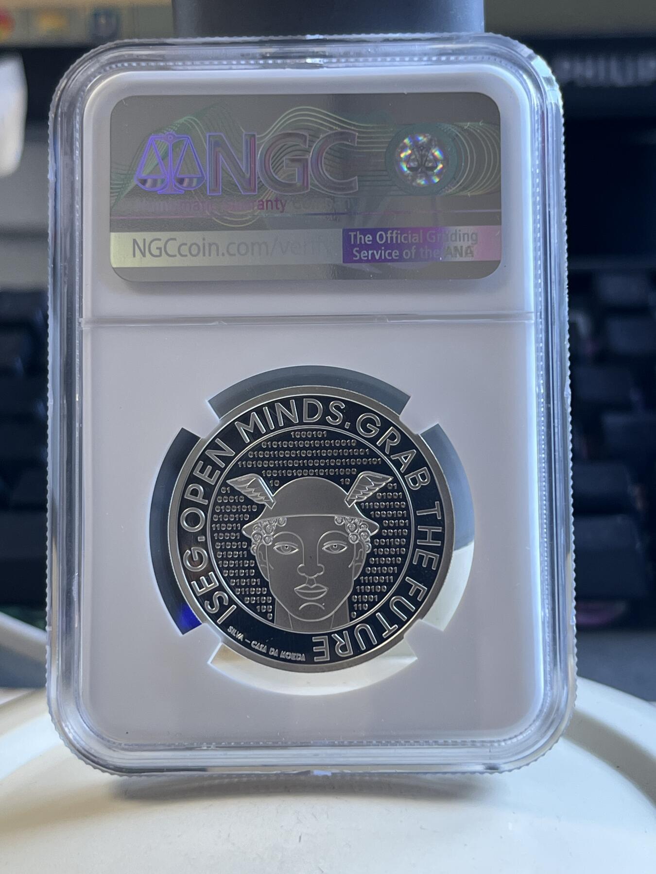 第173期拍卖【长期征集拍品】  葡萄牙2022年ISEG 111周年纪念银币NGC-PF70首原盒证书，925银，13.5克，发行2889枚