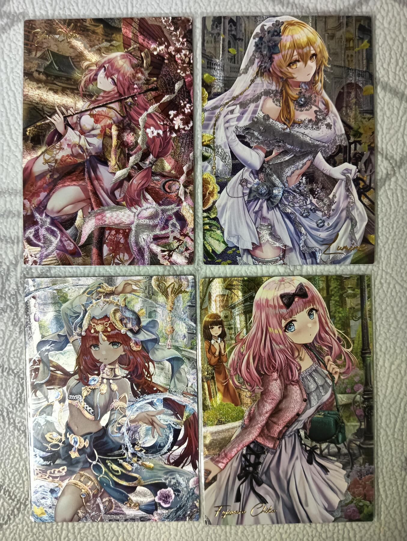 花开卡拍第37期（9月7号周日截拍，品控勿拍!!!拍品不寄存，运费5元，自制卡难免瑕疵，可能存在轻微撞角爆边等出厂瑕疵，品控介意勿拍！） 藏无缺卡牌 璇哥 原神系列4张 粗闪