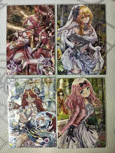 花开卡拍第37期（9月7号周日截拍，品控勿拍!!!拍品不寄存，运费5元，自制卡难免瑕疵，可能存在轻微撞角爆边等出厂瑕疵，品控介意勿拍！） - 藏无缺卡牌 璇哥 原神系列4张 粗闪