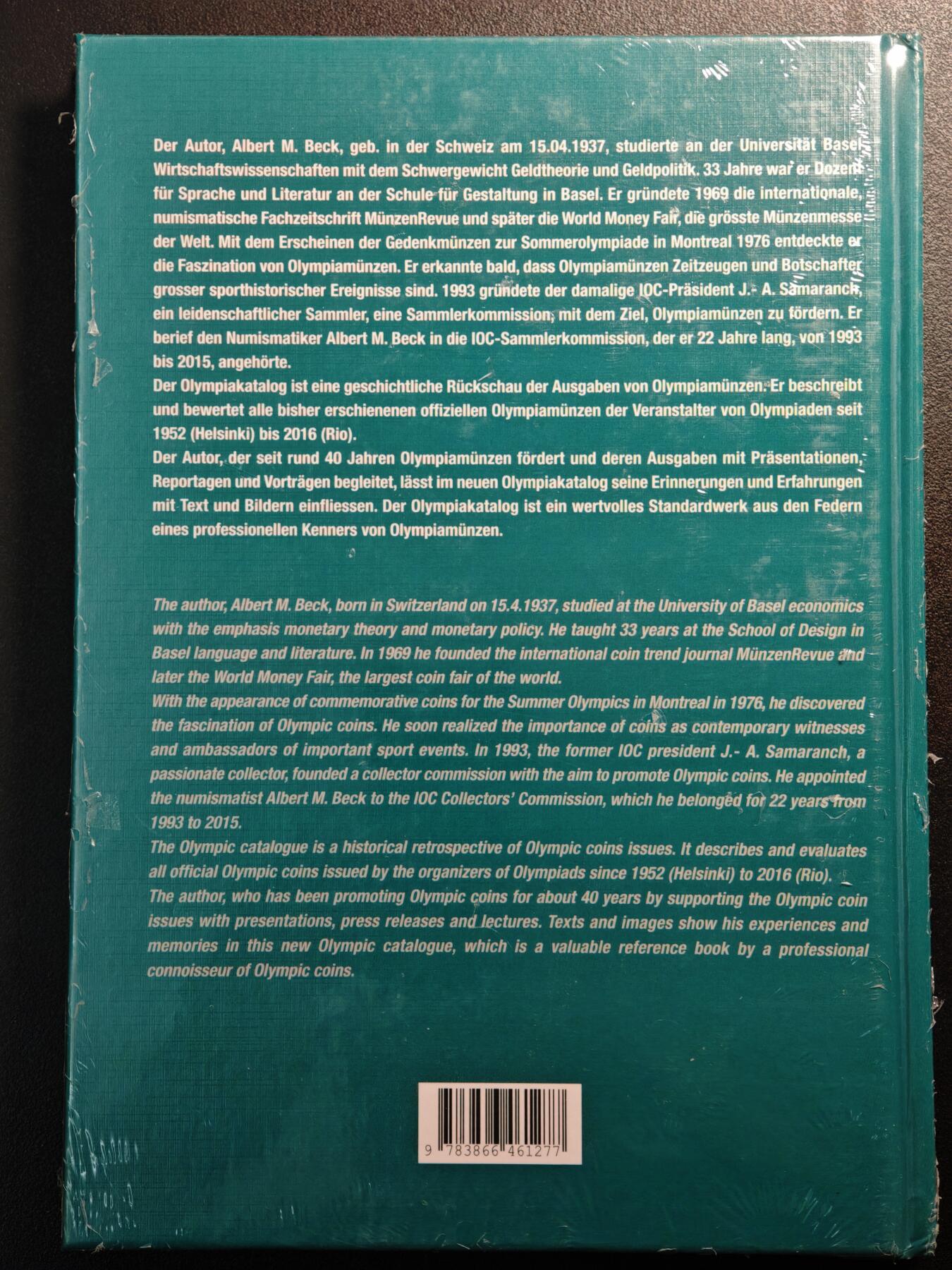 【德藏】世界币章拍卖第145期 - "秋色宜人"专场拍卖（拍品征集中~欢迎藏友联系） 全新未拆封 巴滕贝格 1952-2016年 奥运会钱币目录及赏析 全彩铜板纸印刷 全书约190页