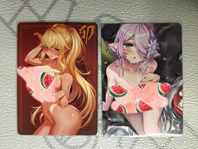 花开卡拍第37期（9月7号周日截拍，品控勿拍!!!拍品不寄存，运费5元，自制卡难免瑕疵，可能存在轻微撞角爆边等出厂瑕疵，品控介意勿拍！） - 动漫美女卡牌 生肖系列 奶牛+大白兔 粗闪 卡背都是艺术版 超级大
