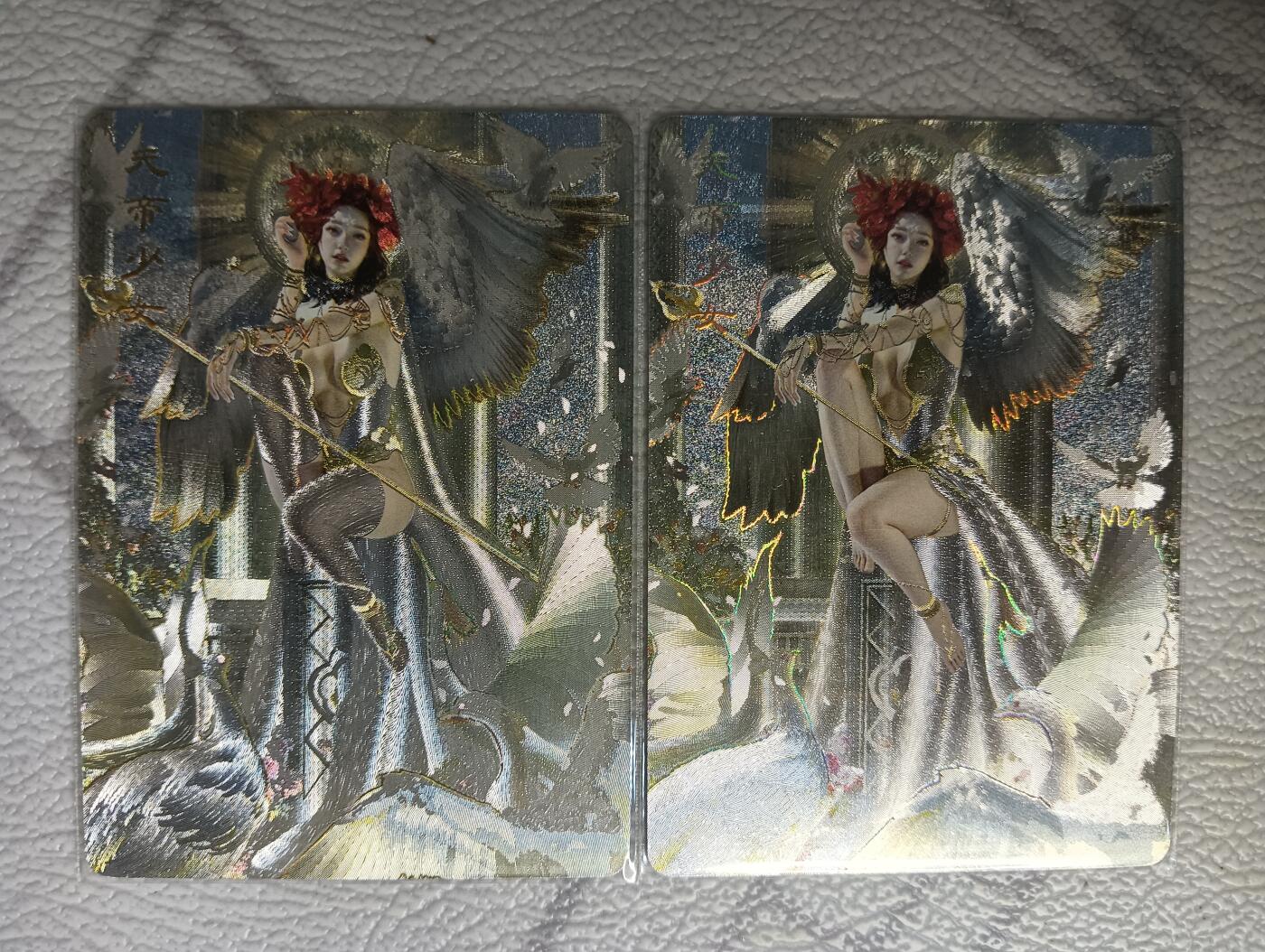 花开卡拍第37期（9月7号周日截拍，品控勿拍!!!拍品不寄存，运费5元，自制卡难免瑕疵，可能存在轻微撞角爆边等出厂瑕疵，品控介意勿拍！） 焱卡文化 燎原卡牌 刷子妖姬传 天帝少女 幻彩折光 一对儿