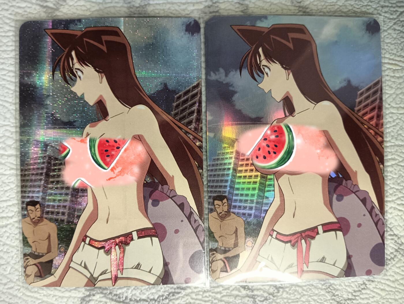 花开卡拍第37期（9月7号周日截拍，品控勿拍!!!拍品不寄存，运费5元，自制卡难免瑕疵，可能存在轻微撞角爆边等出厂瑕疵，品控介意勿拍！） 小兰艺术卡 纱布闪+彩闪一对