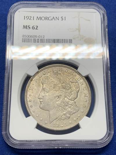 《竞宝斋》第416场 周日，周一，2场连拍 （全场包邮） - NGC MS62 美国1921年摩根一美元银币