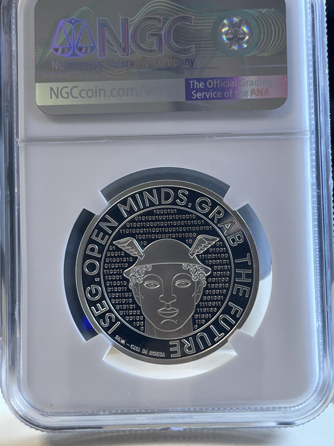 第173期拍卖【长期征集拍品】  葡萄牙2022年ISEG 111周年纪念银币NGC-PF70首原盒证书，925银，13.5克，发行2889枚
