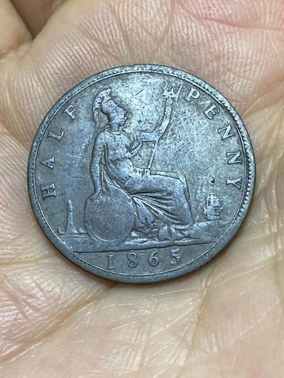 2025年第八十七场(总第一百一十三场）外国好品散币(免佣金) - 英国🇬🇧1865年半便士(维多利亚女王中年第二版)