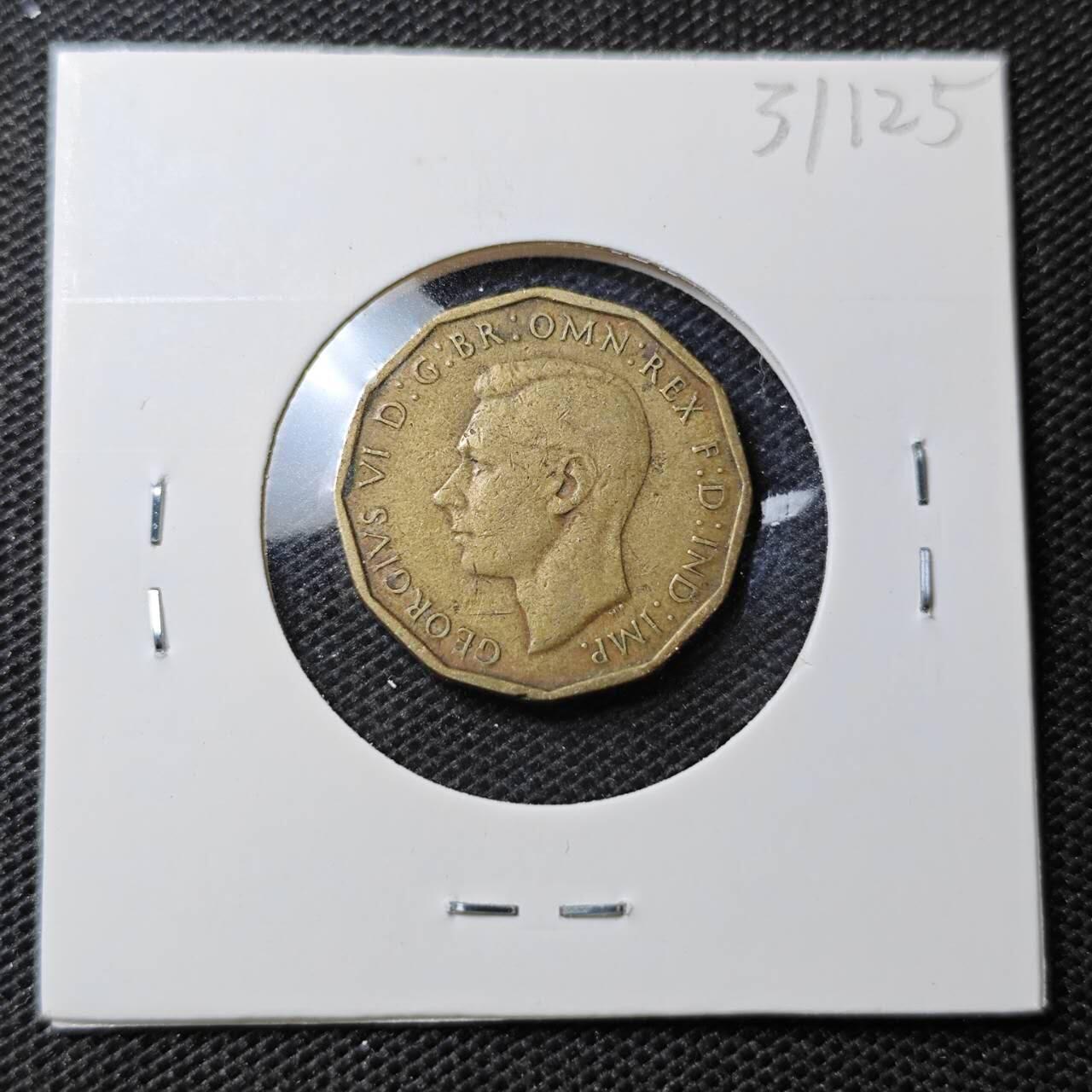 KK钱币收藏小铺 第331期 2月预留时间 周末发货 1943英国3便士铜币 