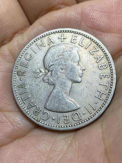 2025年第八十七场(总第一百一十三场）外国好品散币(免佣金) 英国🇬🇧1957年半克朗(伊丽莎白二世青年桂冠，第二版)