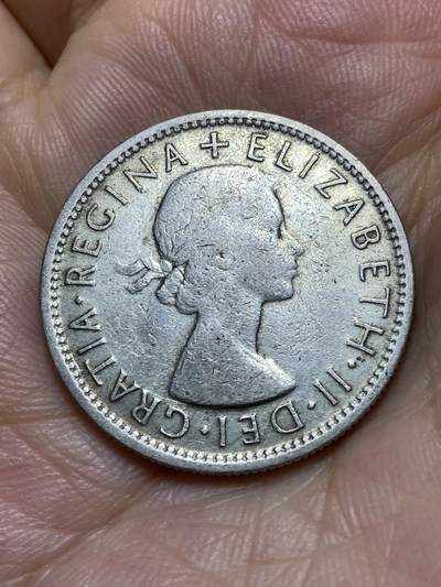 2025年第八十七场(总第一百一十三场）外国好品散币(免佣金) 稀年–澳大利亚🇦🇺1954年1弗洛林银币(伊丽莎白二世青年桂冠，第一版关门年仅发行2年，500银)