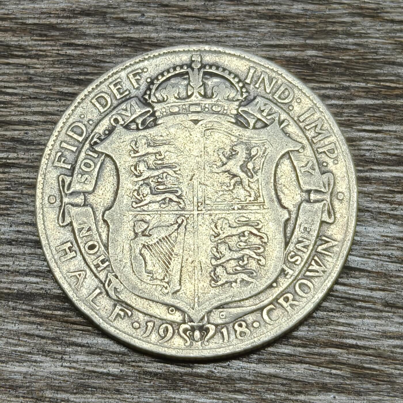 【铜匠收藏】★第130加场★精品币章场，200包邮，不满200.支付运费5元。《接受代拍 代送NGC评级》 英国 1918年 半克朗 银币 乔五