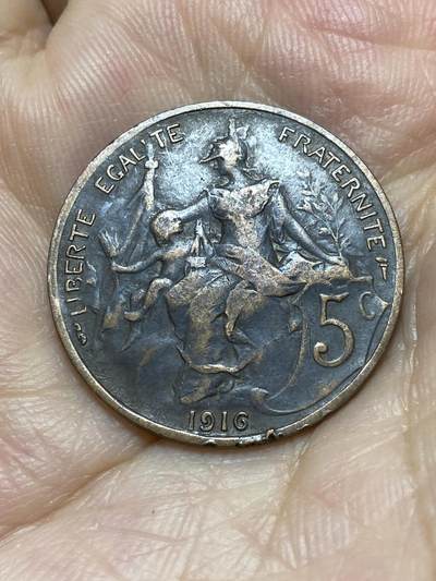 2025年第八十七场(总第一百一十三场）外国好品散币(免佣金) - 法国🇫🇷1916年5生丁