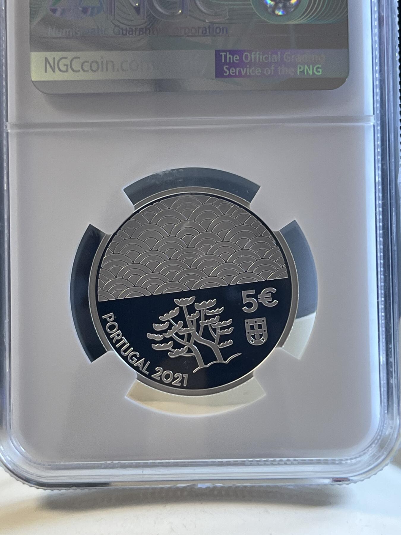 第173期拍卖【长期征集拍品】 葡萄牙2021年拉卡艺术14克纪念银币NGC-PF70首原盒证书，925银发行2500枚