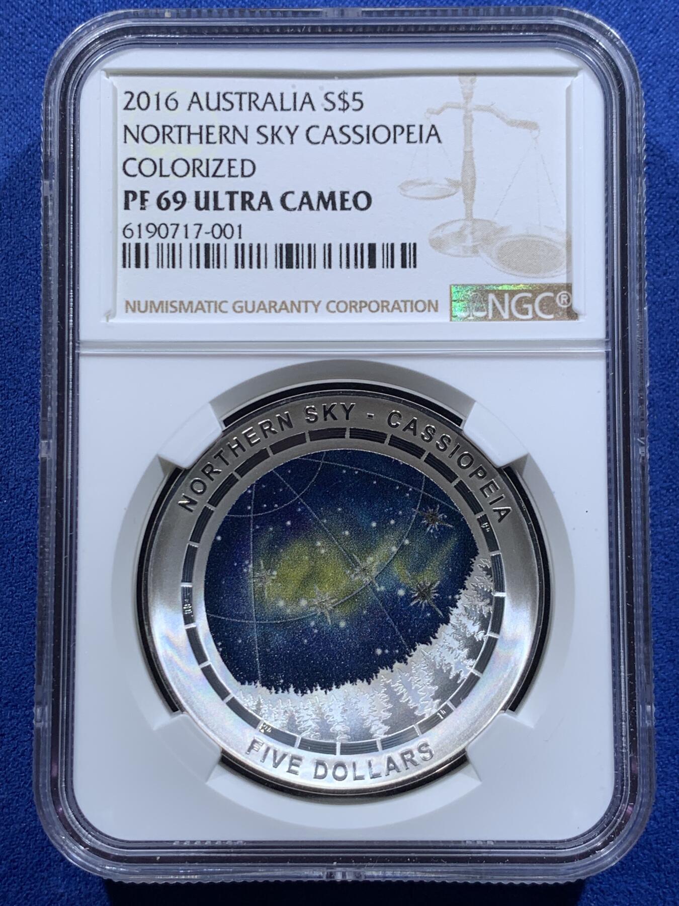 《竞宝斋》第416场 周日，周一，2场连拍 （全场包邮） NGC PF69UC 获奖币-澳大利亚2016年北星空系列 2018年克劳斯世界硬币大赛 克劳斯最佳银币 原盒