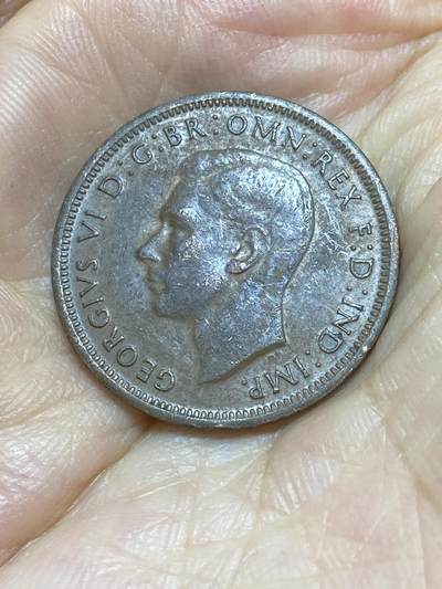 2025年第八十七场(总第一百一十三场）外国好品散币(免佣金) 澳大利亚🇦🇺1943年半便士(乔治六世第二版，无标m版墨尔本造)