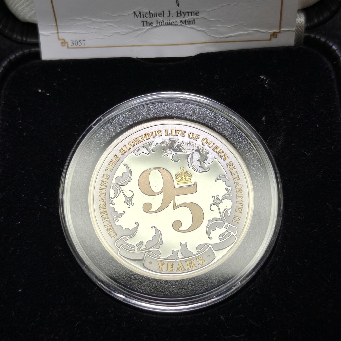 【铜匠收藏】★第125加场★精品币章场，200包邮，不满200.支付运费5元。《接受代拍 代送NGC评级》 所罗门 2021年 伊丽莎白女王95岁生日 镀金银币