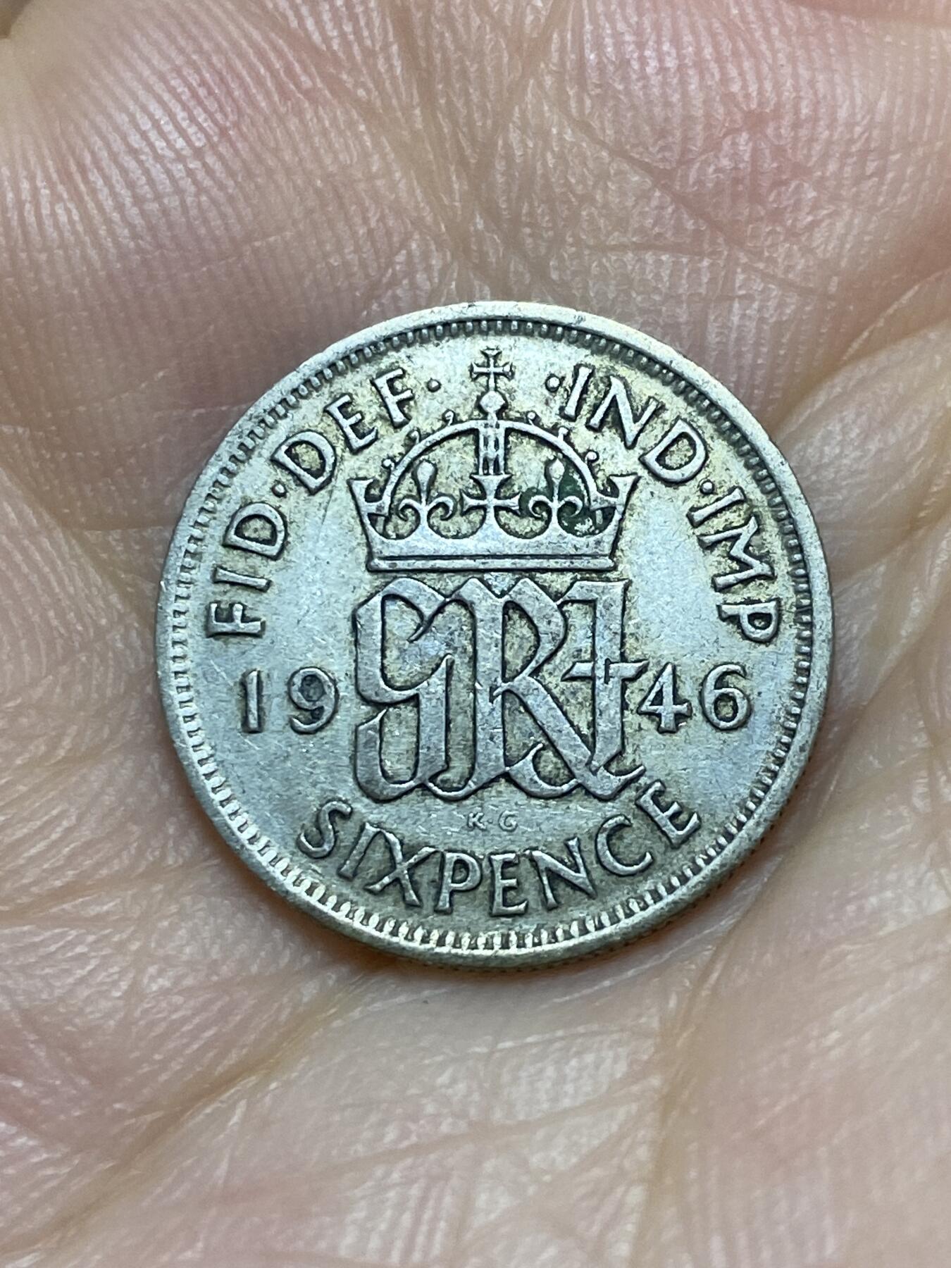 2025年第八十七场(总第一百一十三场）外国好品散币(免佣金) 英国🇬🇧1946年6便士银币(乔治六世第一版关门年，500银)