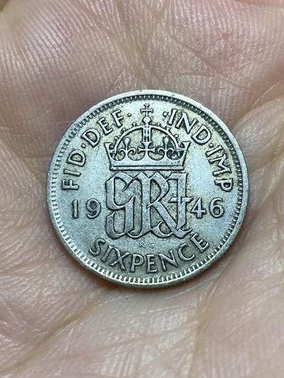2025年第八十七场(总第一百一十三场）外国好品散币(免佣金) - 英国🇬🇧1946年6便士银币(乔治六世第一版关门年，500银)