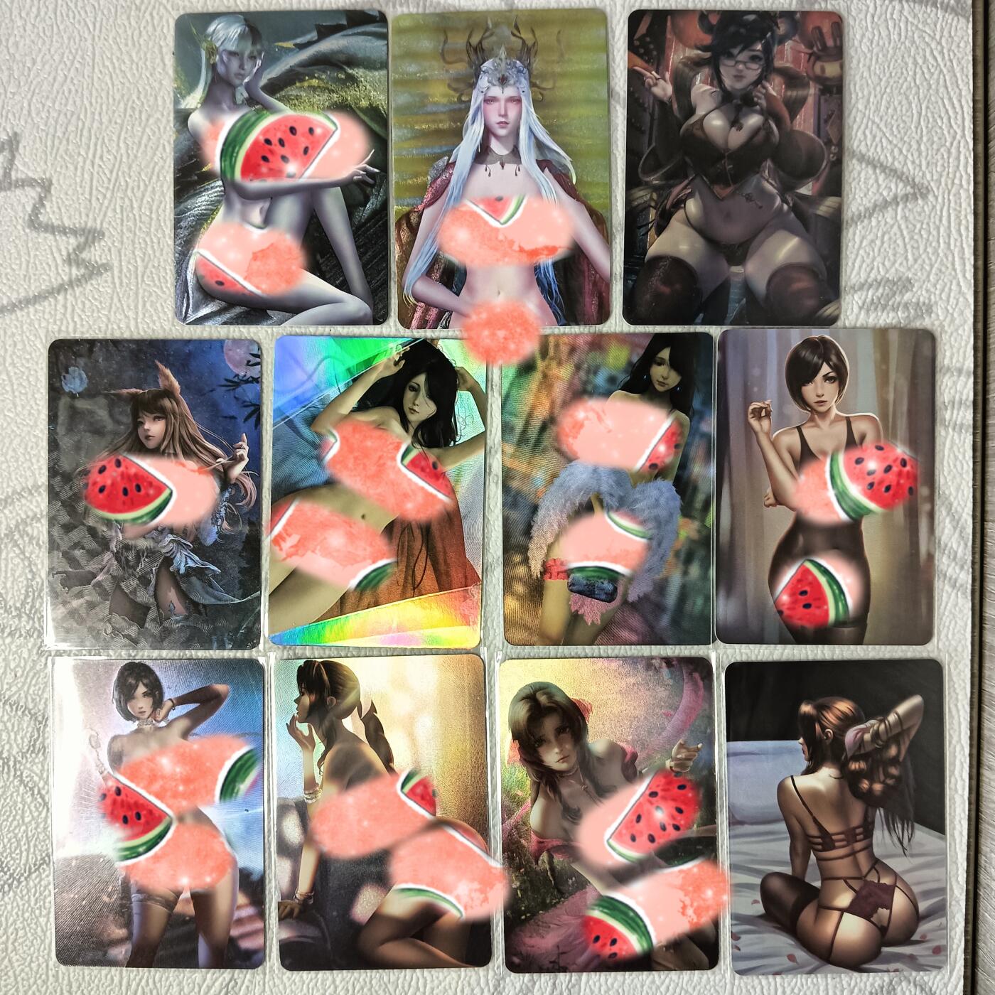 花开卡拍第37期（9月7号周日截拍，品控勿拍!!!拍品不寄存，运费5元，自制卡难免瑕疵，可能存在轻微撞角爆边等出厂瑕疵，品控介意勿拍！） 艺术卡  3张粗闪+8张彩闪