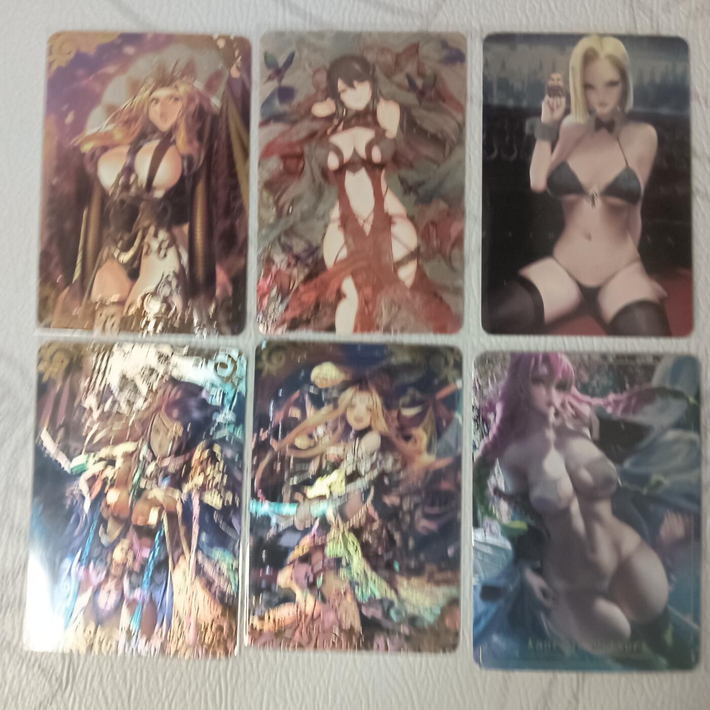花开卡拍第37期（9月7号周日截拍，品控勿拍!!!拍品不寄存，运费5元，自制卡难免瑕疵，可能存在轻微撞角爆边等出厂瑕疵，品控介意勿拍！） 江东卡牌 动漫人物6张 光刻版本