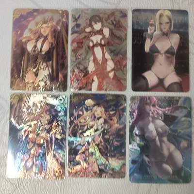 花开卡拍第37期（9月7号周日截拍，品控勿拍!!!拍品不寄存，运费5元，自制卡难免瑕疵，可能存在轻微撞角爆边等出厂瑕疵，品控介意勿拍！） - 江东卡牌 动漫人物6张 光刻版本