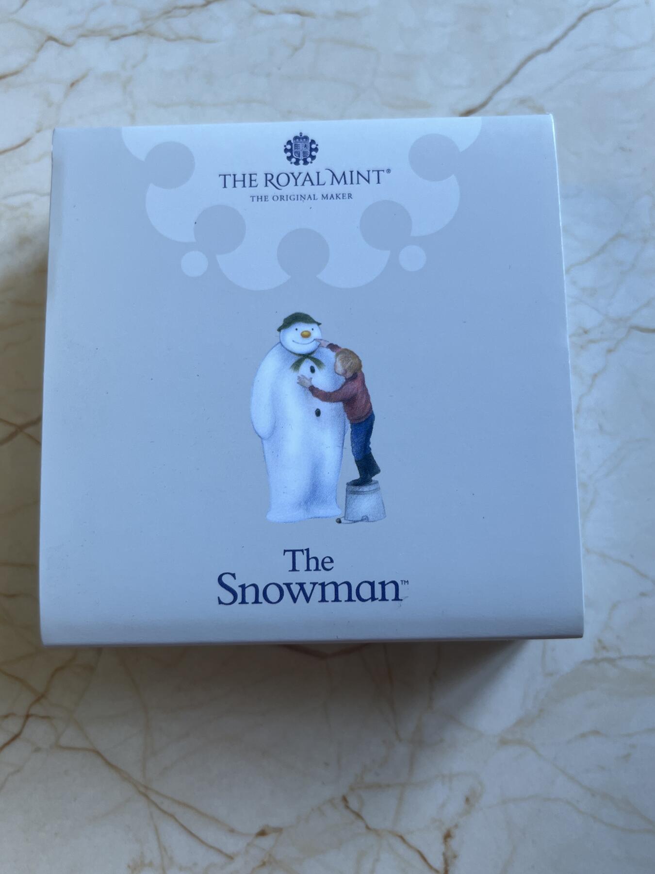 第173期拍卖【长期征集拍品】 英国2021年发行雪人50便士彩色纪念银币NGC-PF70首原盒证书，925银，8克，发行7000枚