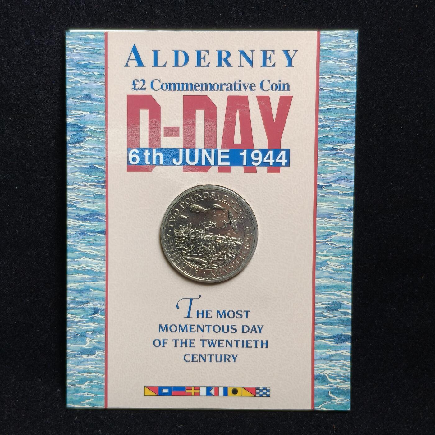 【铜匠收藏】★第125加场★精品币章场，200包邮，不满200.支付运费5元。《接受代拍 代送NGC评级》 奥尔德尼岛 1994年 两磅 诺曼底登陆纪念