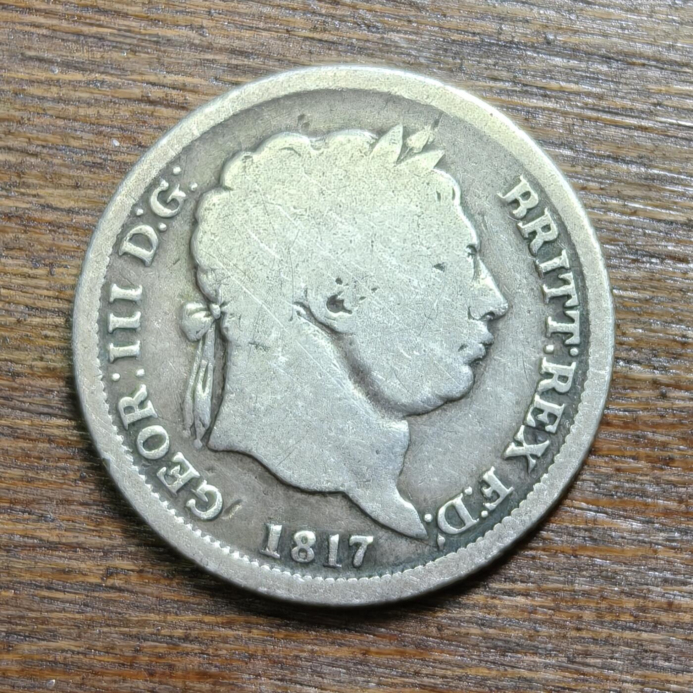 【铜匠收藏】★第130加场★精品币章场，200包邮，不满200.支付运费5元。《接受代拍 代送NGC评级》 英国 1817年 1先令 银币 乔治三世