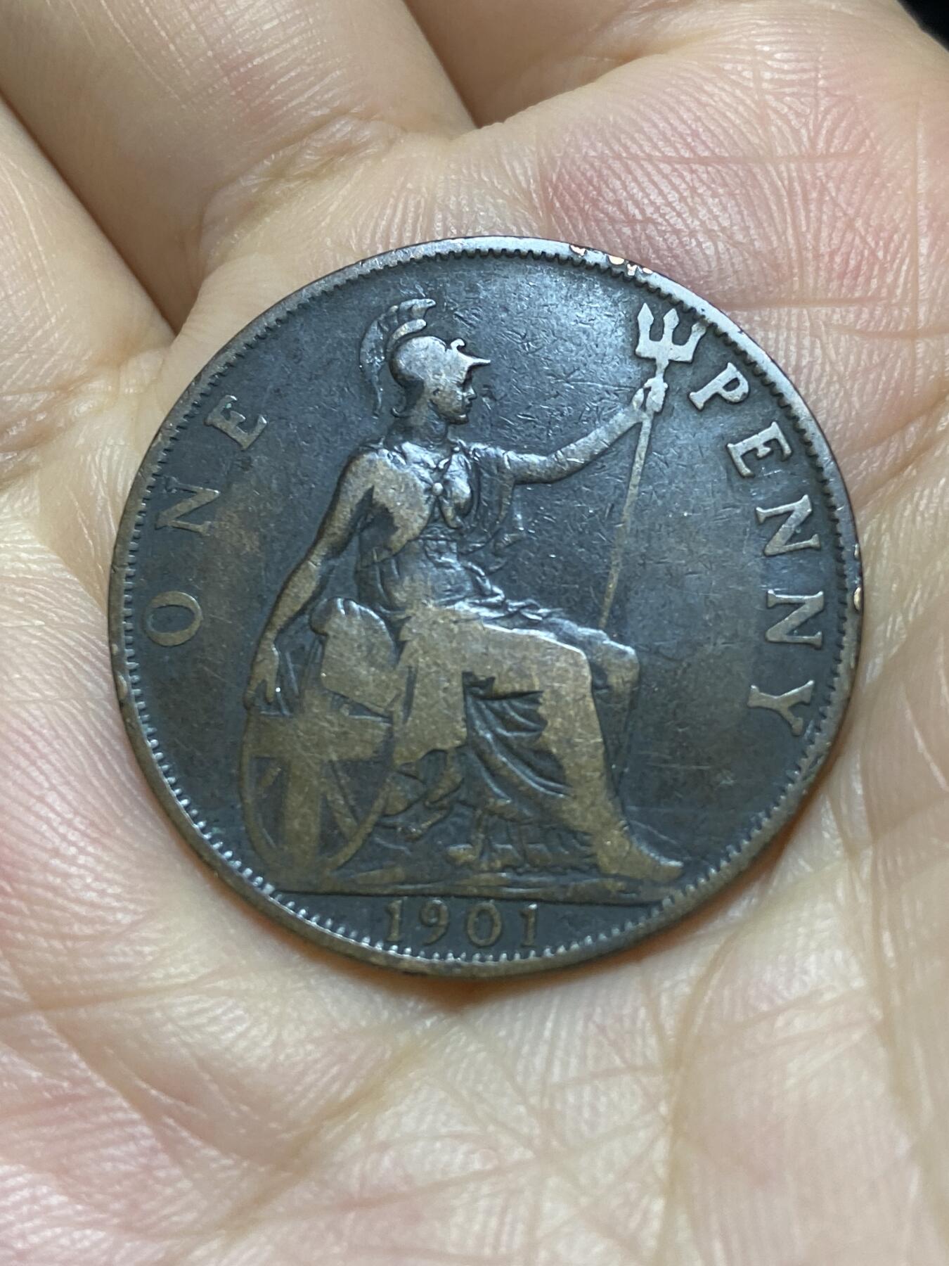 2025年第八十七场(总第一百一十三场）外国好品散币(免佣金) 英国🇬🇧1901年1便士(维多利亚女王逝世年，老年披纱版关门年)