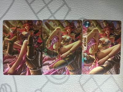 花开卡拍第37期（9月7号周日截拍，品控勿拍!!!拍品不寄存，运费5元，自制卡难免瑕疵，可能存在轻微撞角爆边等出厂瑕疵，品控介意勿拍！） - 卡玩帕克 百花谱 吕雉 粗闪 三渐变 一套