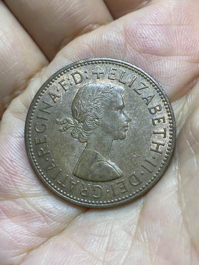 2025年第八十七场(总第一百一十三场）外国好品散币(免佣金) 英国🇬🇧1966年1便士(伊丽莎白二世青年桂冠，第二版)