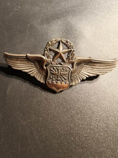 老王徽章第147期 - 美国空军空勤人员高级技能章    925银     全尺寸直径3英寸