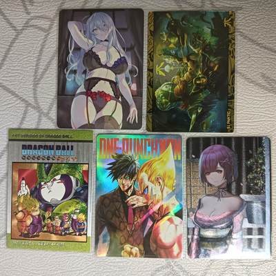 花开卡拍第37期（9月7号周日截拍，品控勿拍!!!拍品不寄存，运费5元，自制卡难免瑕疵，可能存在轻微撞角爆边等出厂瑕疵，品控介意勿拍！） - 奇点卡牌 胖龙珠1张 次元鉴赏大雷妹妹1张 其余散卡3张