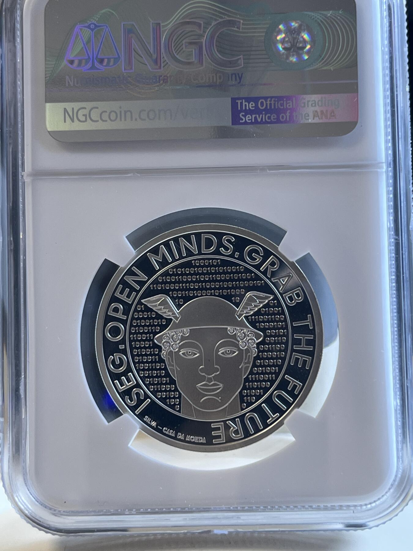 第173期拍卖【长期征集拍品】  葡萄牙2022年ISEG 111周年纪念银币NGC-PF70首原盒证书，925银，13.5克，发行2889枚