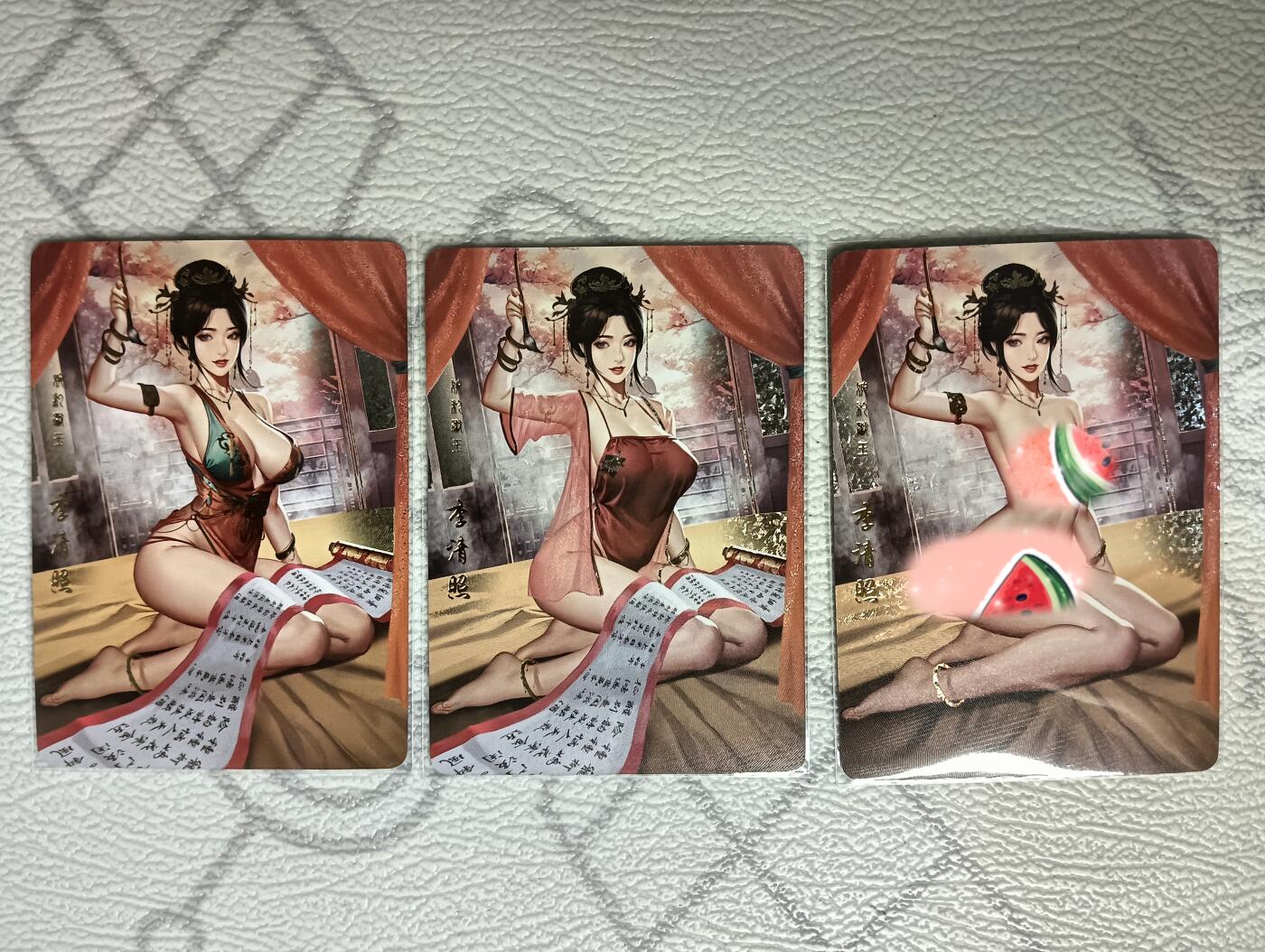 花开卡拍第37期（9月7号周日截拍，品控勿拍!!!拍品不寄存，运费5元，自制卡难免瑕疵，可能存在轻微撞角爆边等出厂瑕疵，品控介意勿拍！） 卡颜月色卡牌 风雅颂-李清照 三渐变 第3张艺术版 钻闪